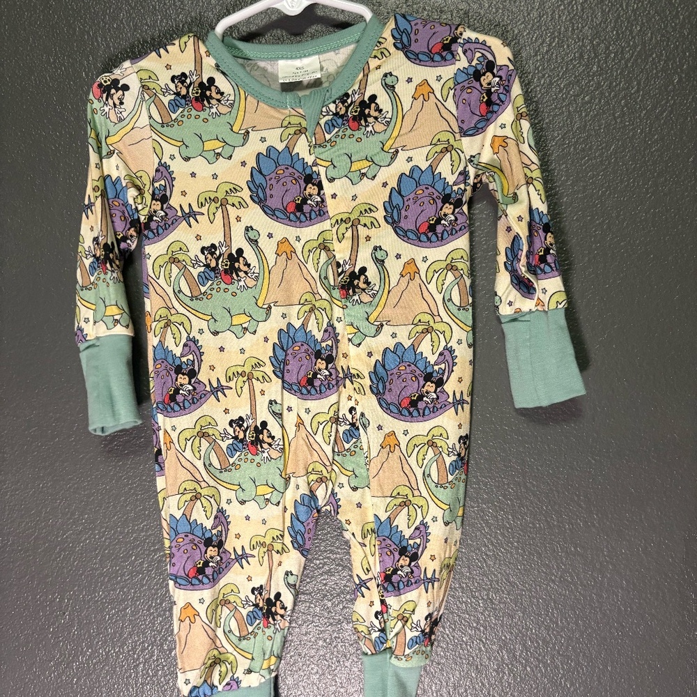 Micky mouse on dinosaur Bamboo pj's